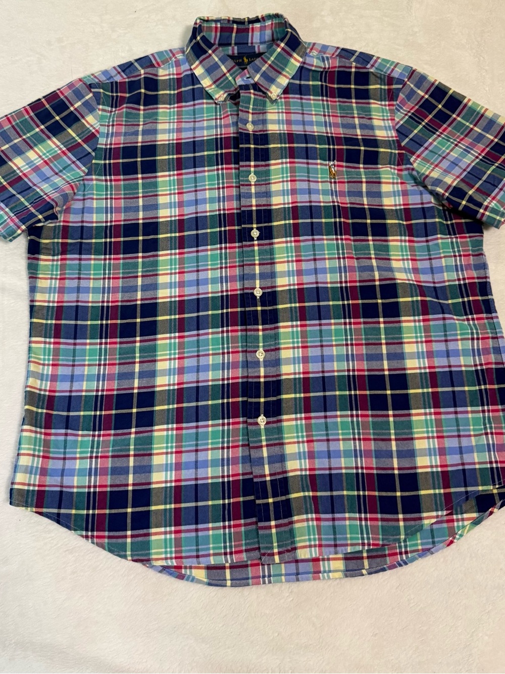 Ralph Lauren Multicolor Plaid Short-Sleeve Button-Down Shirt